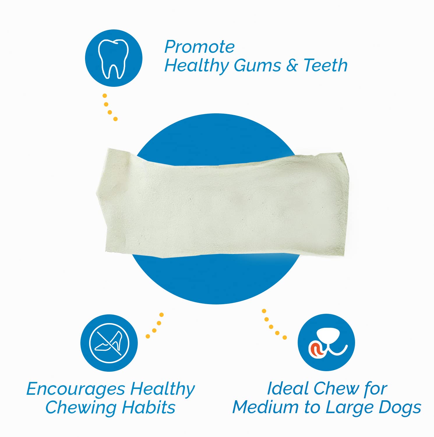 123 Treats Rawhide Chews Dog Chips, Premium Beef Hide (1 Pound) Natural Grass Fed Livestock with No Hormones, Additives or Chemi